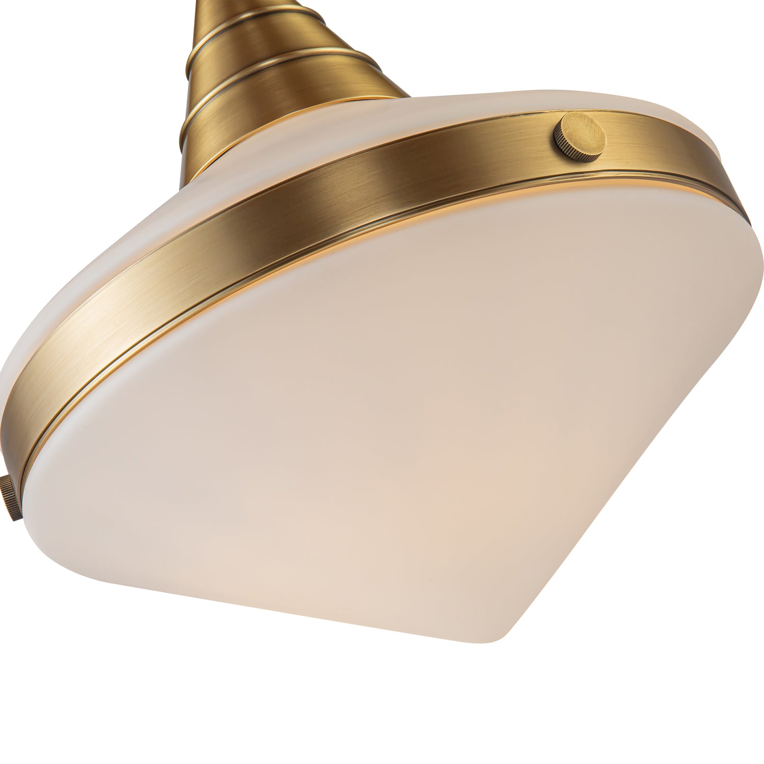 Willard 14-in Vintage Brass/Opal Matte Glass 1 Light Pendant