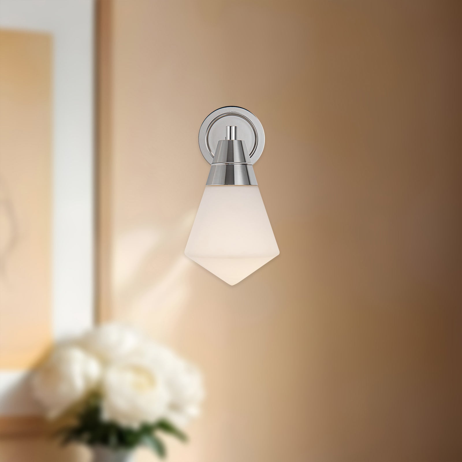 Willard 6-in Polished Nickel/Opal Matte Glass 1 Light Wall/Vanity