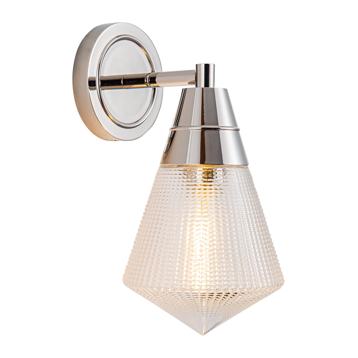 Willard 6-in Polished Nickel/Prismatic Glass 1 Light Wall/Vanity