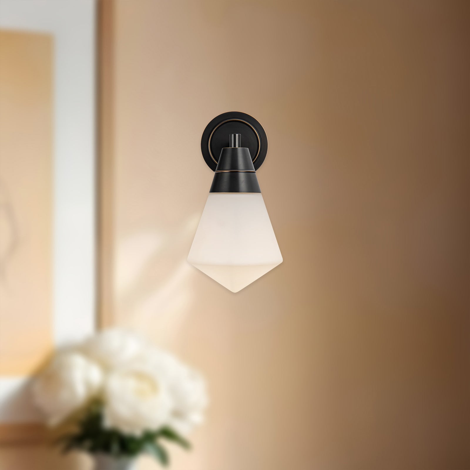 Willard 6-in Urban Bronze/Opal Matte Glass 1 Light Wall/Vanity