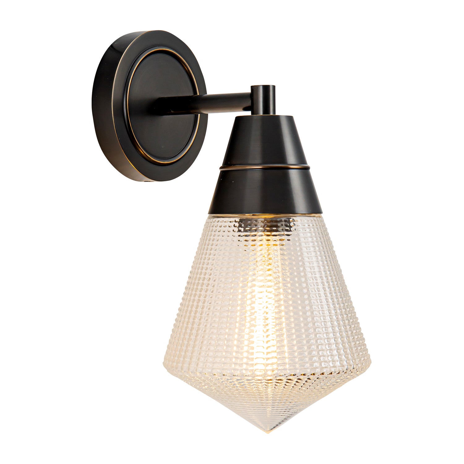 Willard 6-in Urban Bronze/Prismatic Glass 1 Light Wall/Vanity