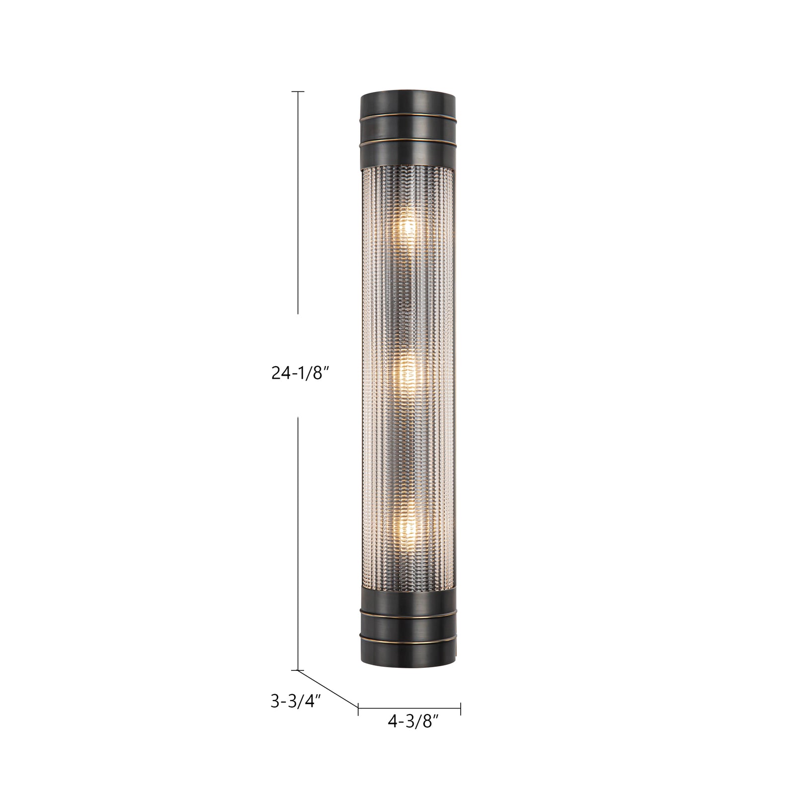 Willard 24-in Urban Bronze/Opal Matte Glass 3 Lights Wall/Vanity