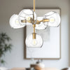 Willow 18-in Brushed Gold/Clear Glass 5 Lights Chandeliers