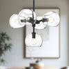 Willow 18-in Clear Glass/Matte Black 5 Lights Chandeliers