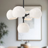 Willow 18-in Matte Black/Opal Matte Glass 5 Lights Chandeliers