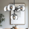 Willow 18-in Matte Black/Smoked Solid Glass 5 Lights Chandeliers