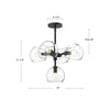 Willow 18-in Matte Black/Smoked Solid Glass 5 Lights Chandeliers