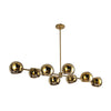 Willow 48-in Brushed Gold/Copper Glass 8 Lights Linear Pendant