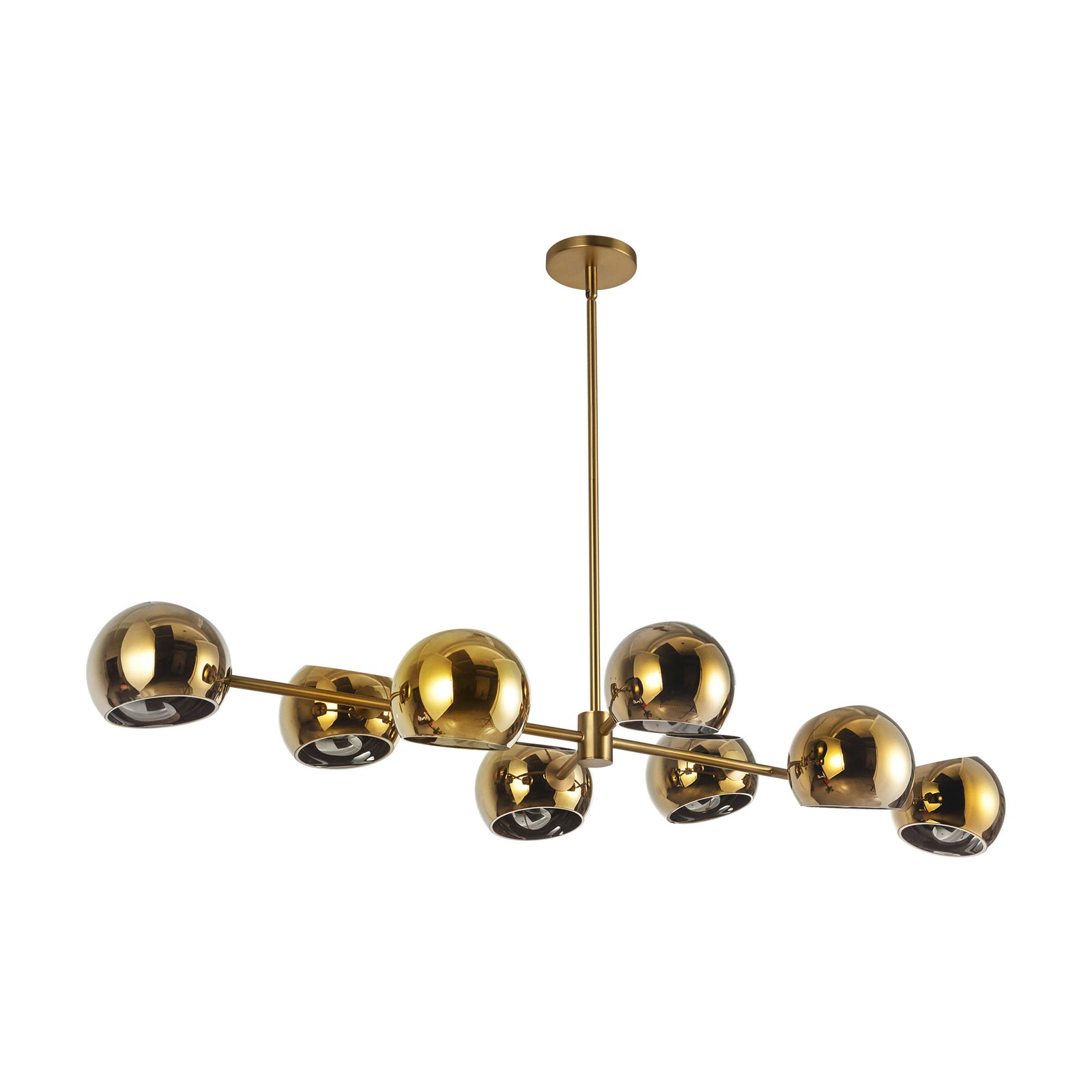 Willow 48-in Brushed Gold/Copper Glass 8 Lights Linear Pendant