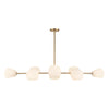Willow 48-in Brushed Gold/Opal Matte Glass 8 Lights Linear Pendant