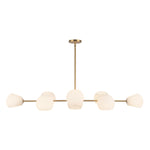 Willow 48-in Brushed Gold/Opal Matte Glass 8 Lights Linear Pendant