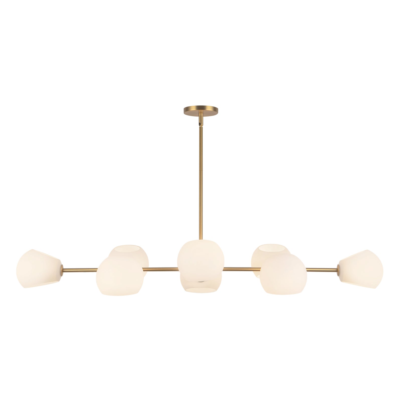 Willow 48-in Brushed Gold/Opal Matte Glass 8 Lights Linear Pendant