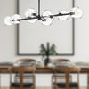 Willow 48-in Clear Glass/Matte Black 8 Lights Linear Pendant