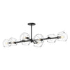 Willow 48-in Clear Glass/Matte Black 8 Lights Linear Pendant