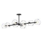 Willow 48-in Clear Glass/Matte Black 8 Lights Linear Pendant
