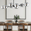 Willow 48-in Matte Black/Smoked Solid Glass 8 Lights Linear Pendant