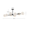 Willow 48-in Matte Black/Smoked Solid Glass 8 Lights Linear Pendant