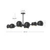 Willow 48-in Matte Black 8 Lights Linear Pendant