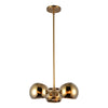 Willow 16-in Brushed Gold/Copper Glass 3 Lights Pendant