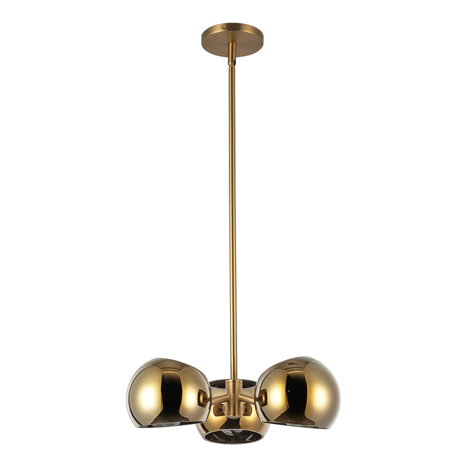 Willow 16-in Brushed Gold/Copper Glass 3 Lights Pendant