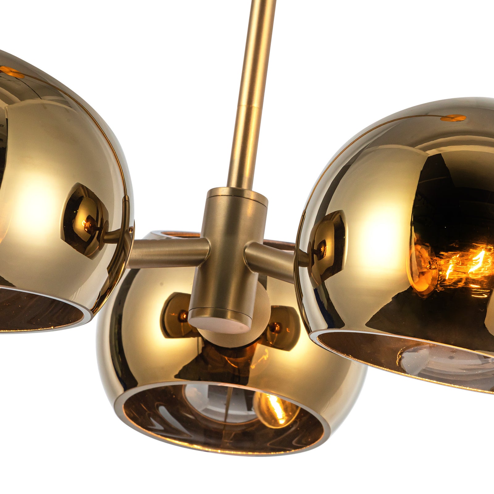 Willow 16-in Brushed Gold/Copper Glass 3 Lights Pendant