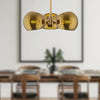 Willow 16-in Brushed Gold/Copper Glass 3 Lights Pendant