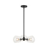 Willow 16-in Clear Glass/Matte Black 3 Lights Pendant