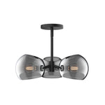 Willow 16-in Matte Black/Smoked Solid Glass 3 Lights Pendant
