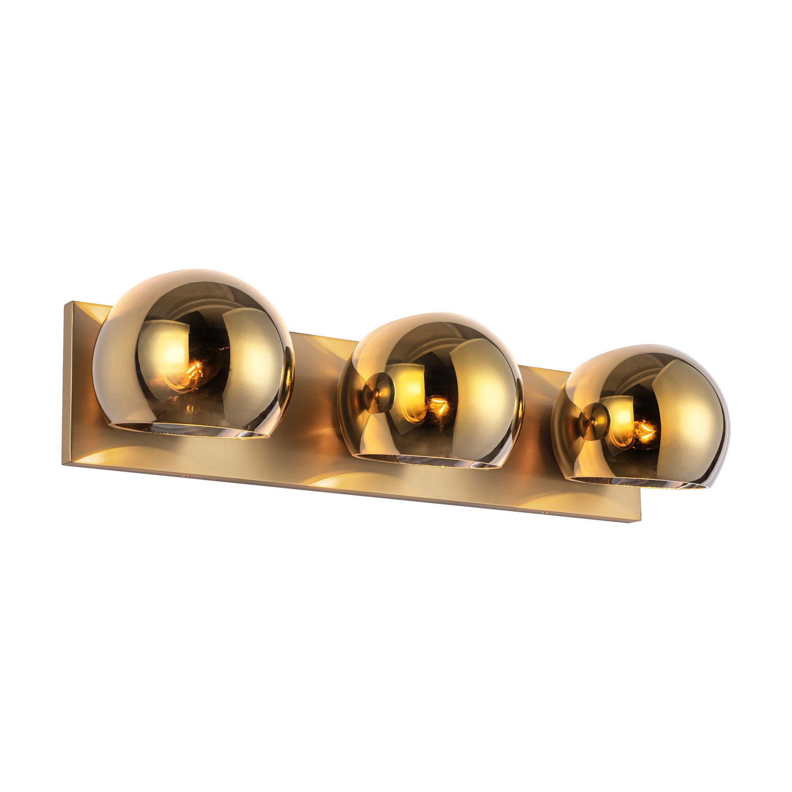 Willow 22-in Brushed Gold/Copper Glass 3 Lights Vanity