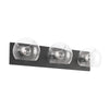 Willow 22-in Clear Glass/Matte Black 3 Lights Vanity
