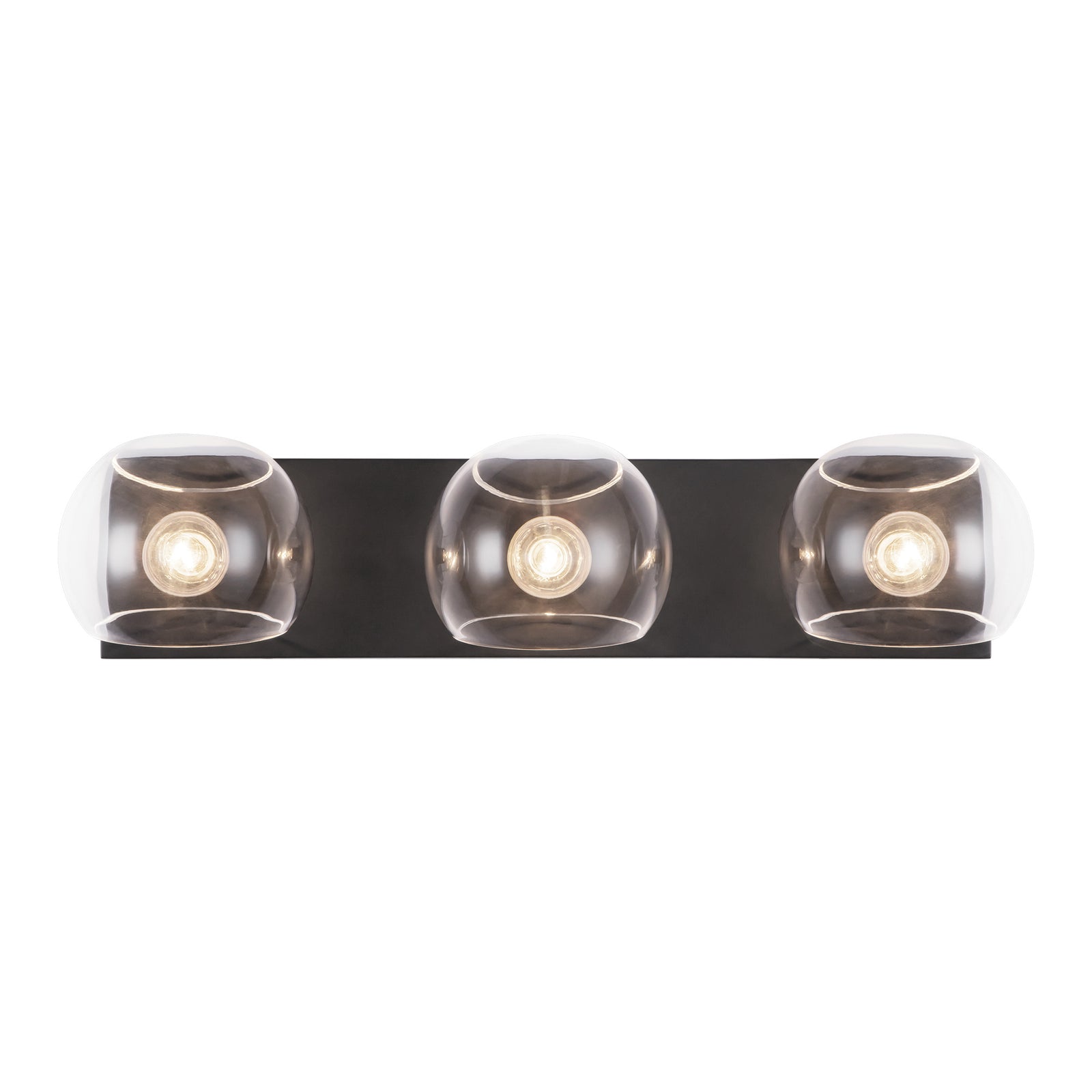 Willow 22-in Clear Glass/Matte Black 3 Lights Vanity
