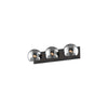 Willow 22-in Matte Black/Smoked Solid Glass 3 Lights Vanity