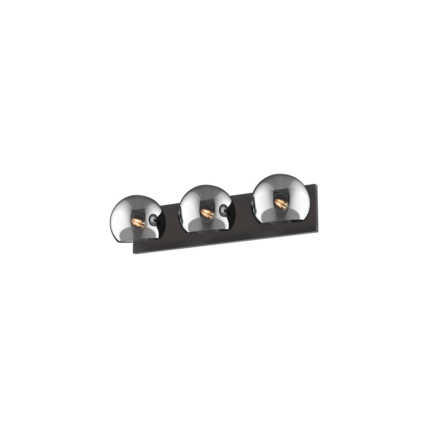 Willow 22-in Matte Black/Smoked Solid Glass 3 Lights Vanity
