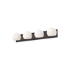 Willow 31-in Matte Black/Opal Matte Glass 4 Lights Vanity