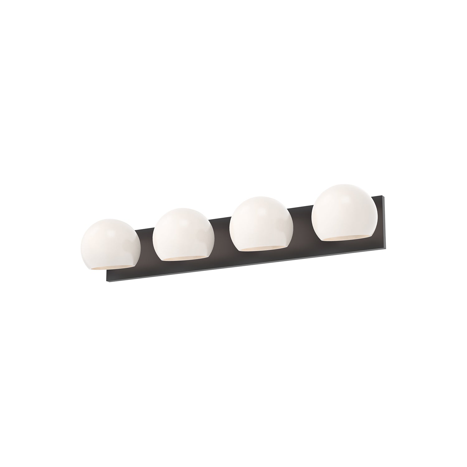 Willow 31-in Matte Black/Opal Matte Glass 4 Lights Vanity