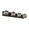 Willow 31-in Matte Black/Smoked Solid Glass 4 Lights Vanity