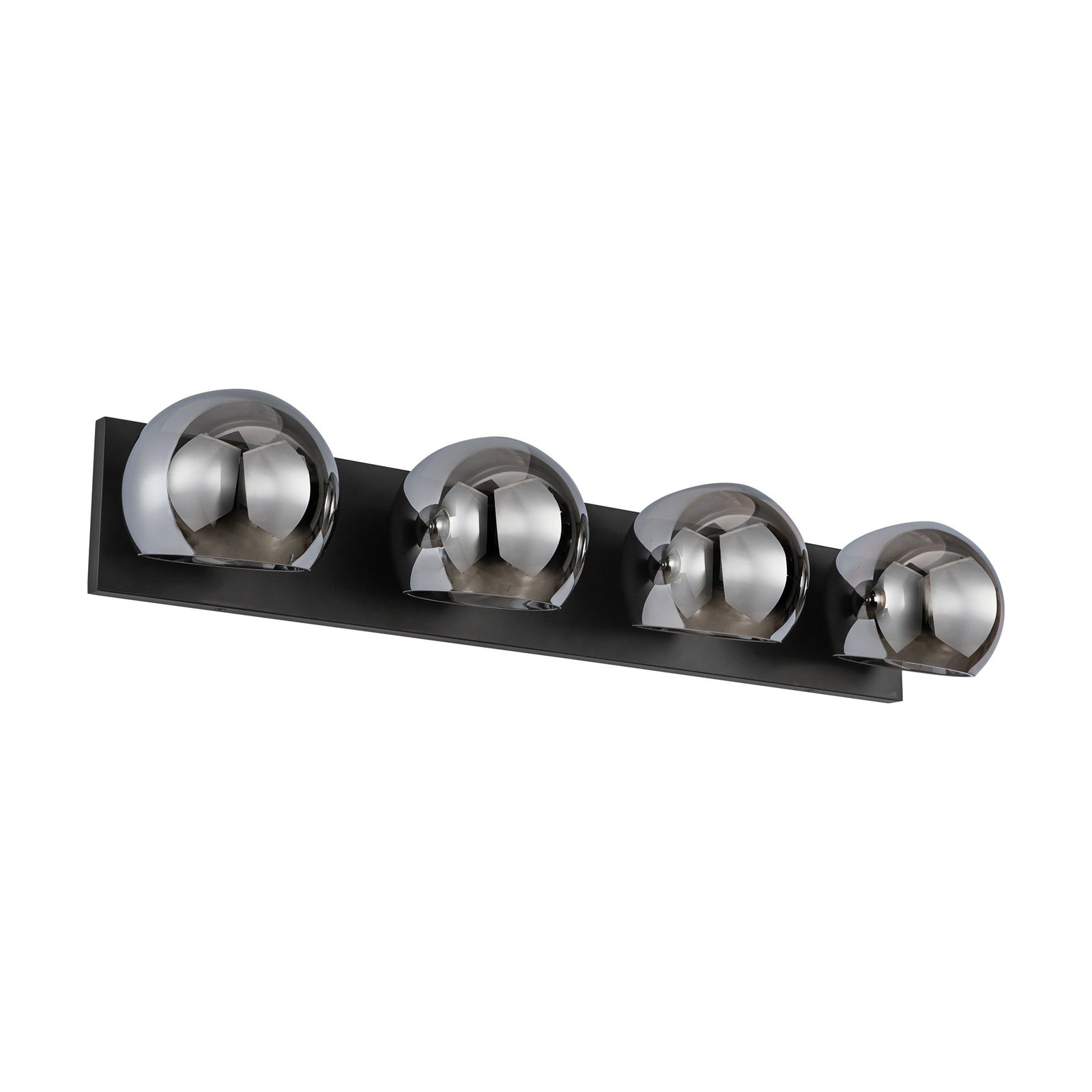 Willow 31-in Matte Black/Smoked Solid Glass 4 Lights Vanity