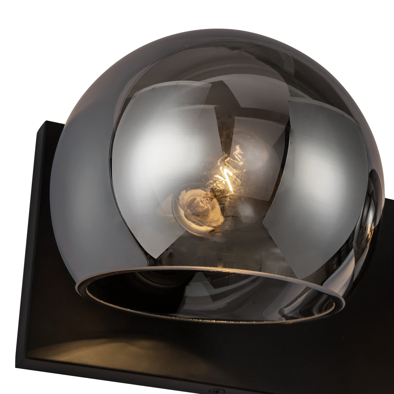 Willow 31-in Matte Black/Smoked Solid Glass 4 Lights Vanity
