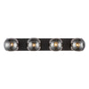 Willow 31-in Matte Black/Smoked Solid Glass 4 Lights Vanity