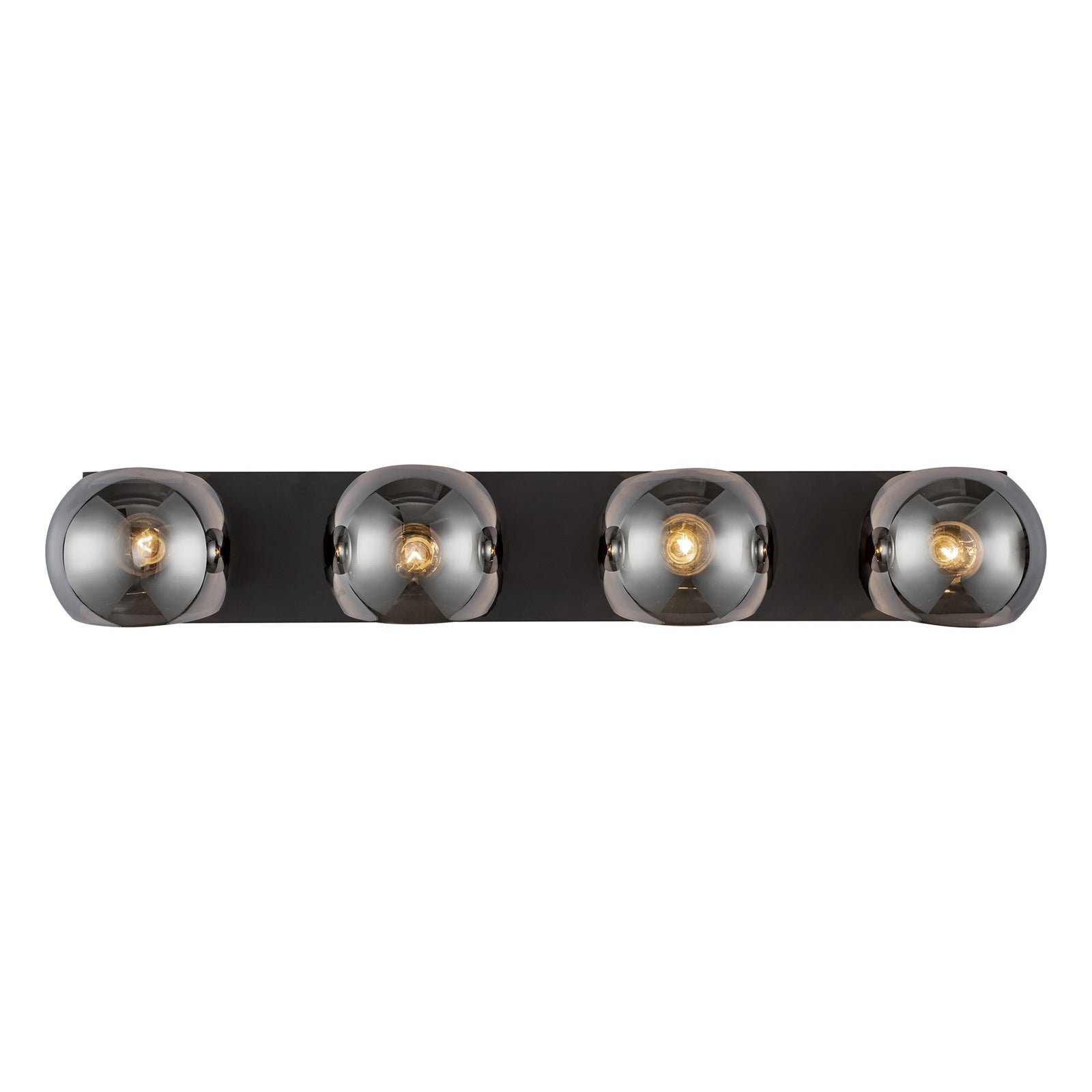 Willow 31-in Matte Black/Smoked Solid Glass 4 Lights Vanity