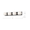 Willow 31-in Matte Black/Smoked Solid Glass 4 Lights Vanity