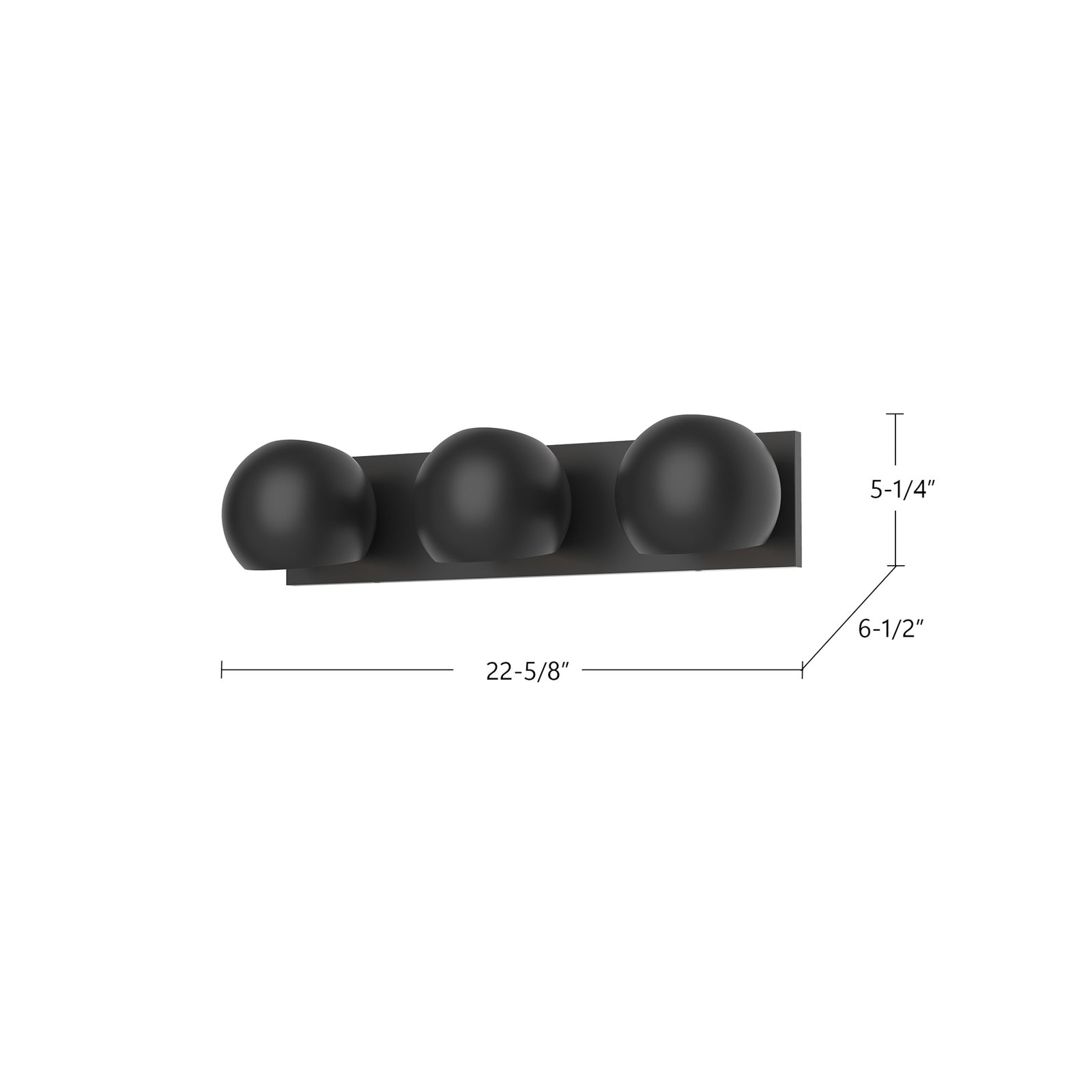 Willow 22-in Matte Black 3 Lights Vanity