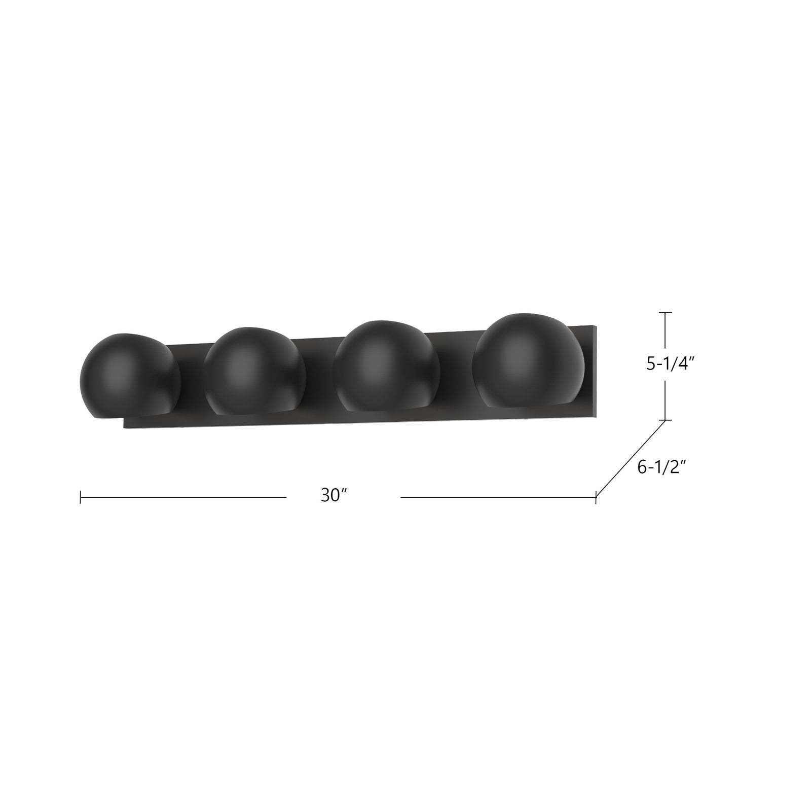 Willow 31-in Matte Black 4 Lights Vanity