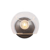 Willow 6-in Clear Glass/Matte Black 1 Light Wall/Vanity