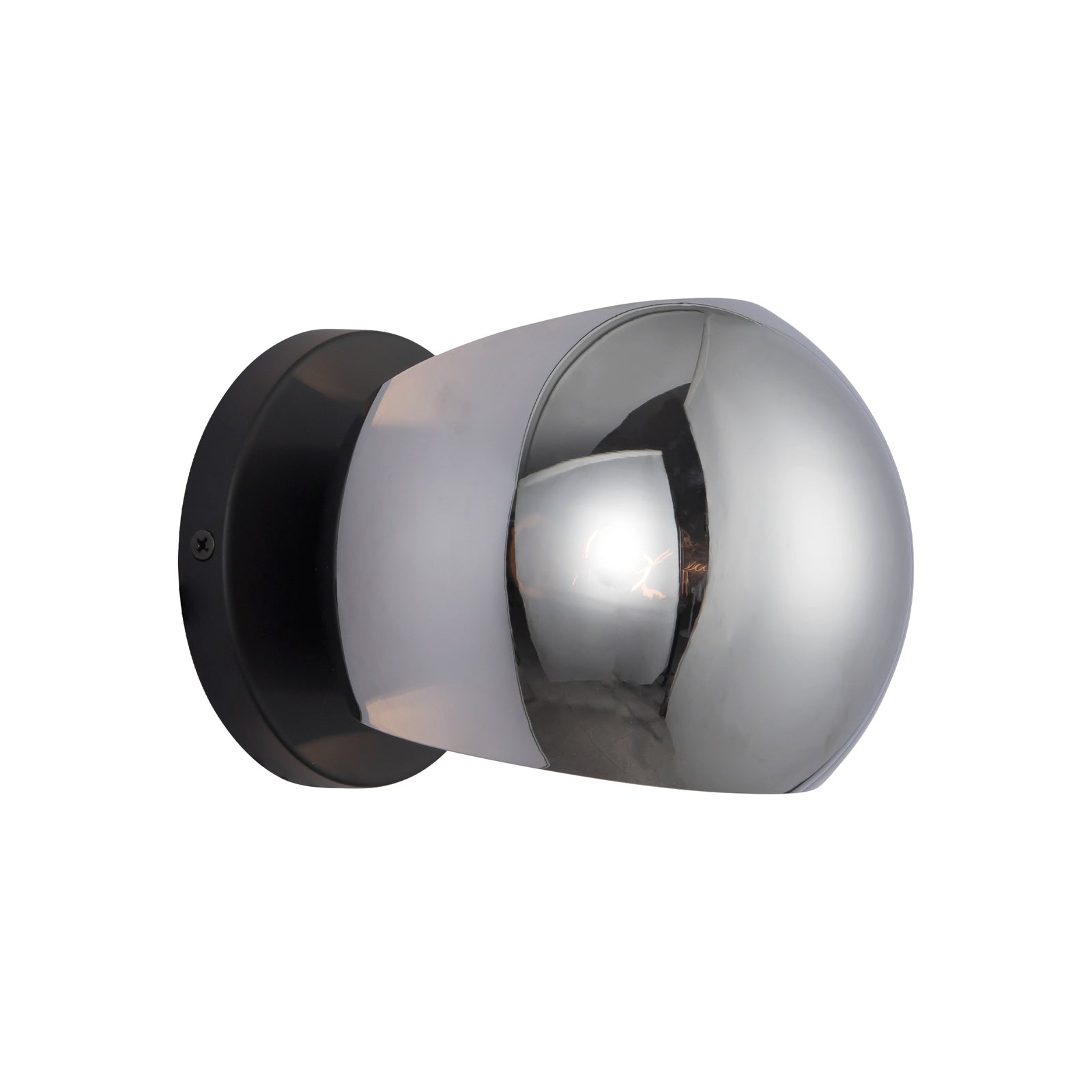Willow 6-in Matte Black/Smoked Solid Glass 1 Light Wall/Vanity