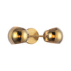 Willow 17-in Brushed Gold/Copper Glass 2 Lights Wall/Vanity