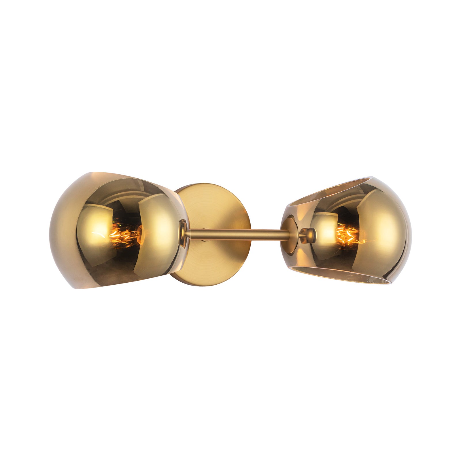Willow 17-in Brushed Gold/Copper Glass 2 Lights Wall/Vanity