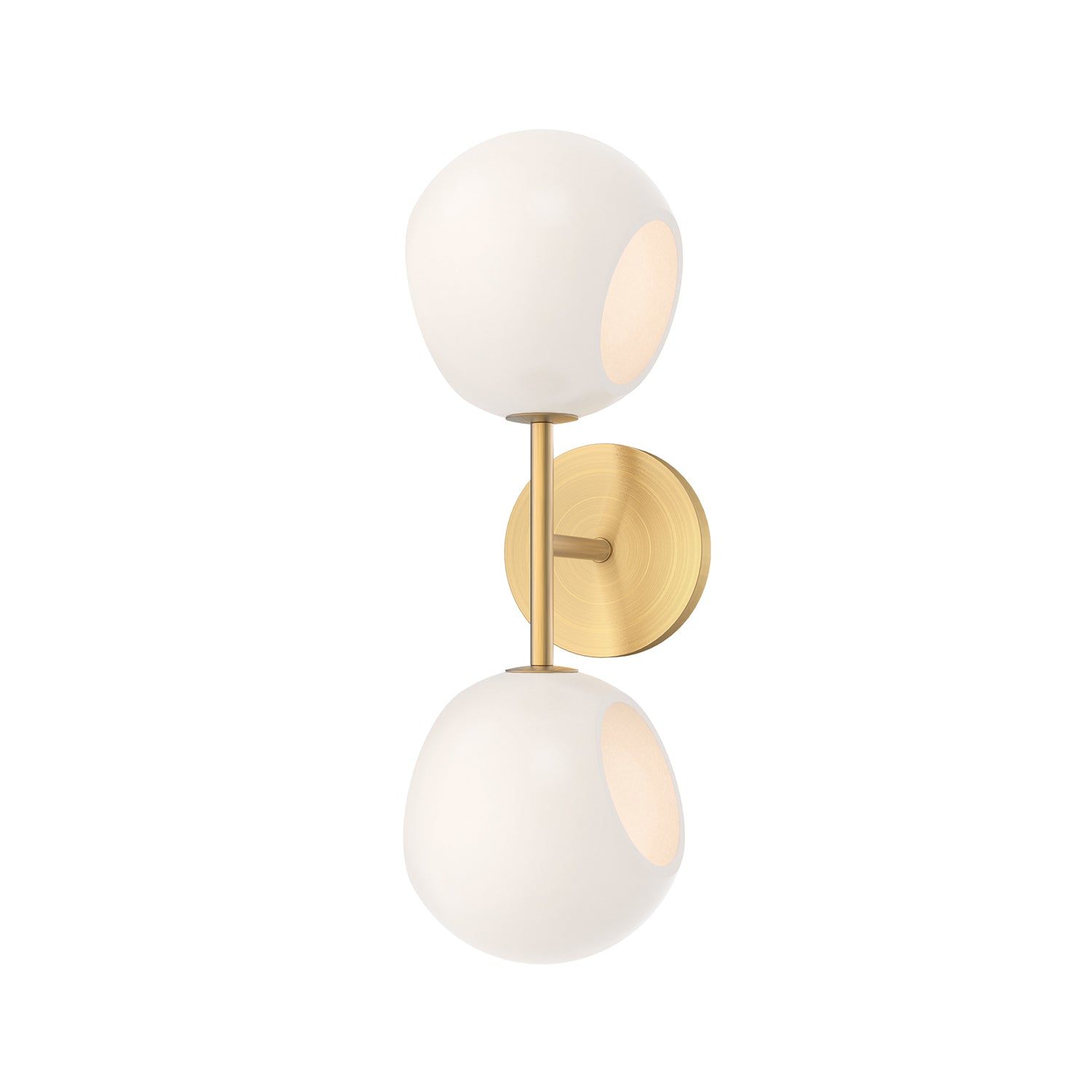 Willow 17-in Brushed Gold/Opal Matte Glass 2 Lights Wall/Vanity