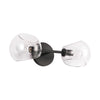 Willow 17-in Clear Glass/Matte Black 2 Lights Wall/Vanity