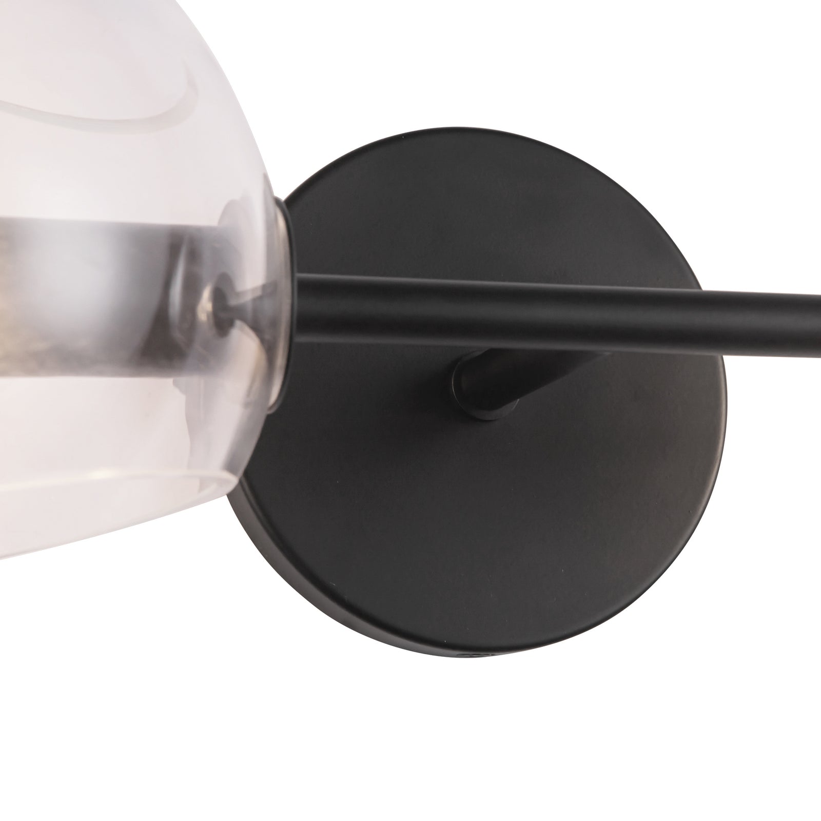 Willow 17-in Clear Glass/Matte Black 2 Lights Wall/Vanity